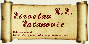 Miroslav Matanović vizit kartica